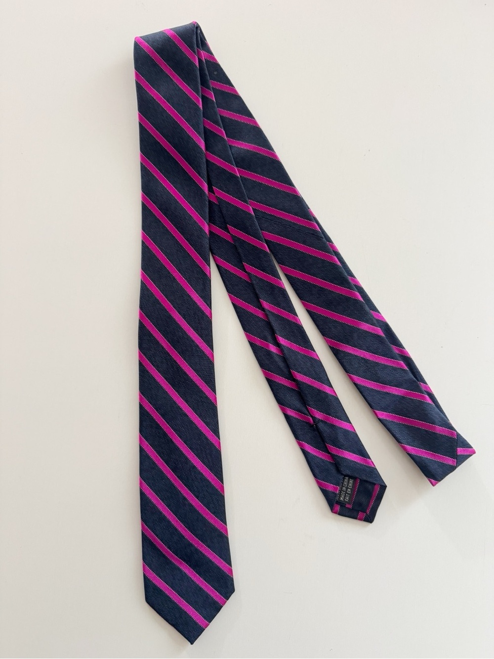 Skinny Striped Silk Tie